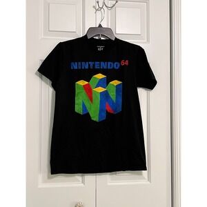 Nintendo 64 Graphic Mens Graphic Tshirt Black Medium Gaming